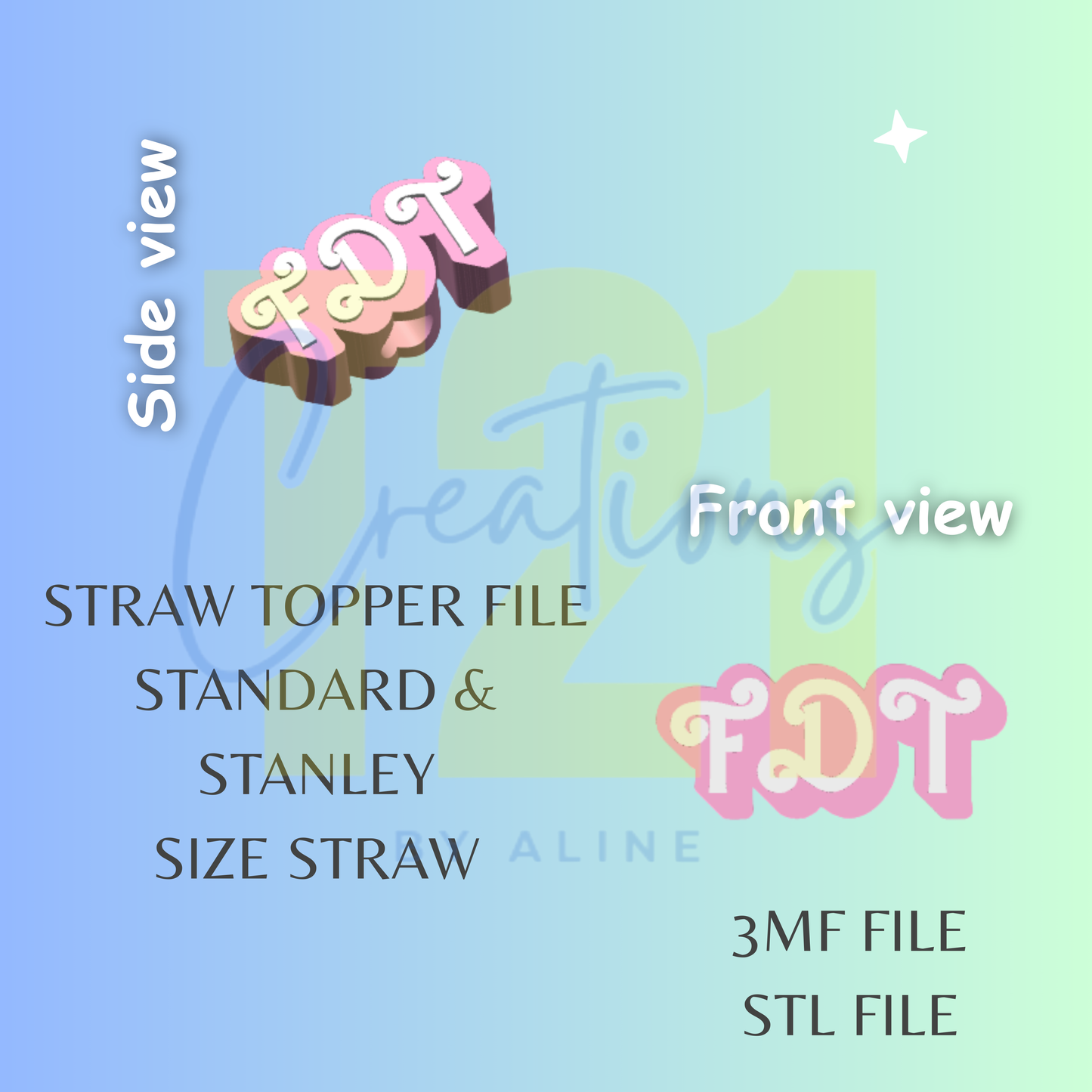 FDT STRAW TOPPER STL FILE