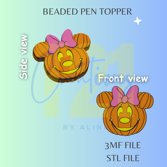 GIRL PUMPKIN PEN TOPPER STL FILE