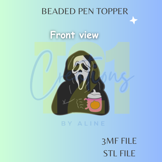 COFFEE FACE GHOST PEN TOPPER STL FILE