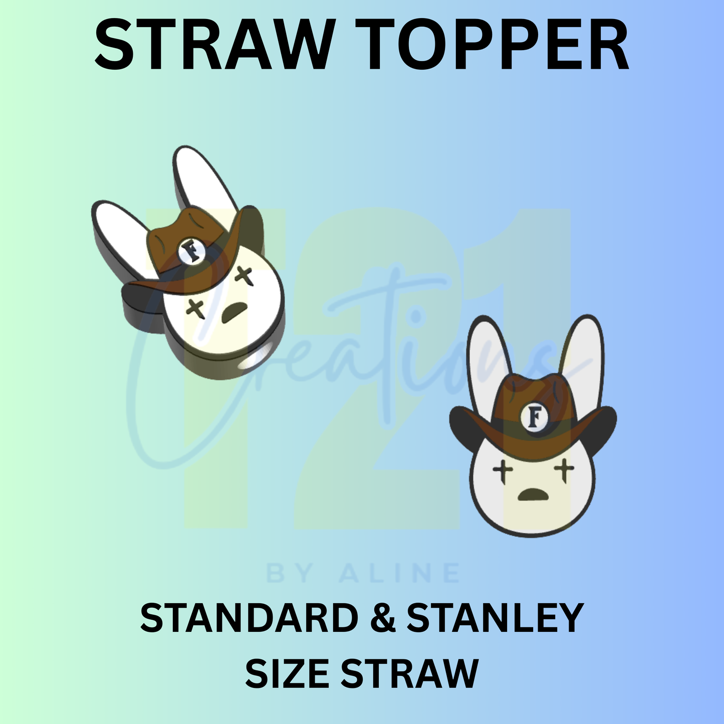 BAD BUNNY COWBOY STRAW TOPPER