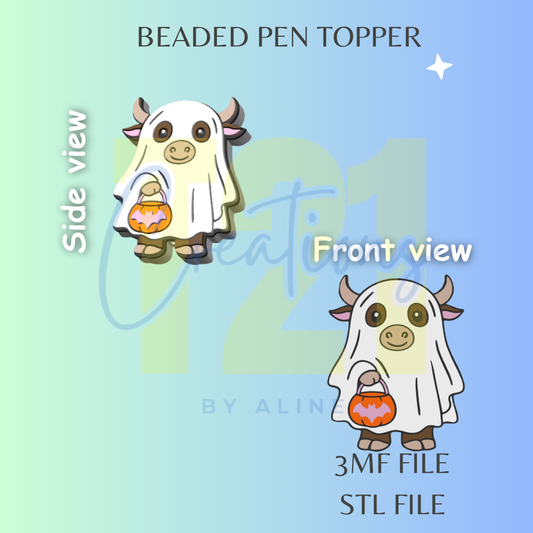 GHOST COW PEN TOPPER STL FILE