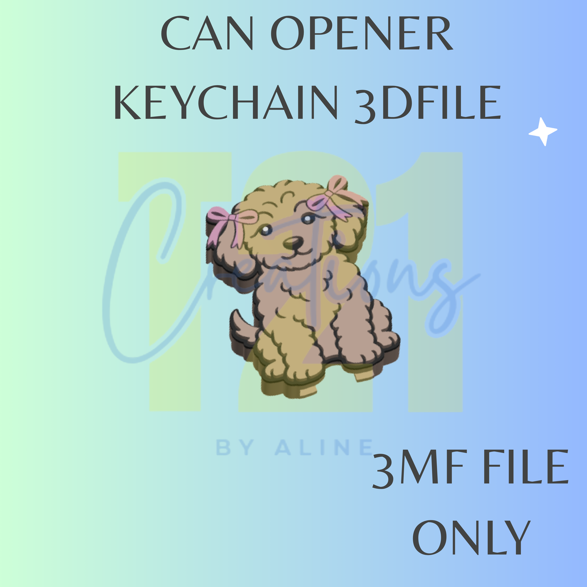 GIRL PUPPY CAN OPENER 3MF FILE