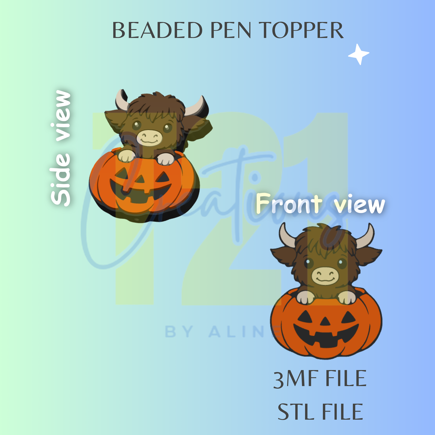 PUMPINK COW PEN TOPPER STL FILE
