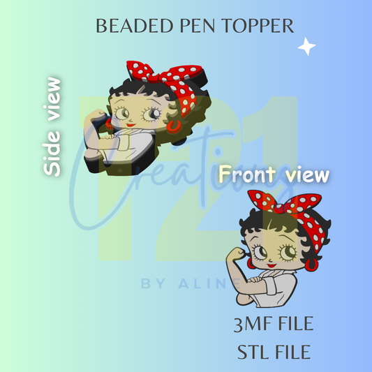 SASSY GIRL 2 PEN TOPPER STL FILE