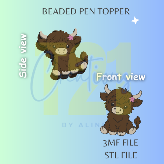 COW 4 PEN TOPPER STL FILE