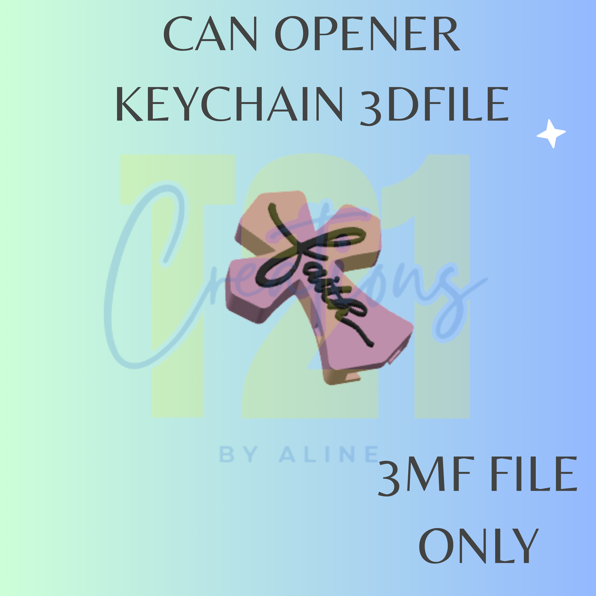 FAITH CROSS CAN OPENER 3MF FILE