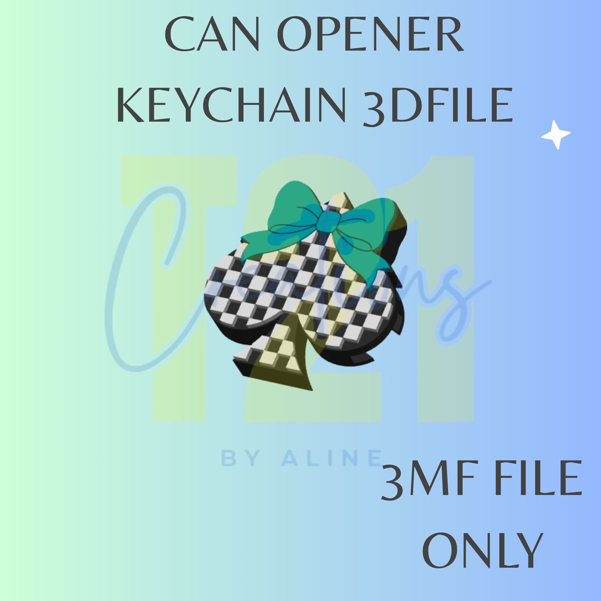 CHECKERED SPADE CAN OPENER 3MF FILE