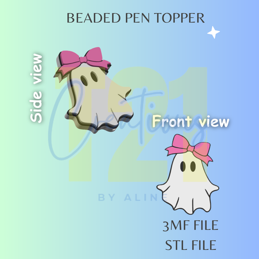 COQUETTE GHOST PEN TOPPER STL FILE