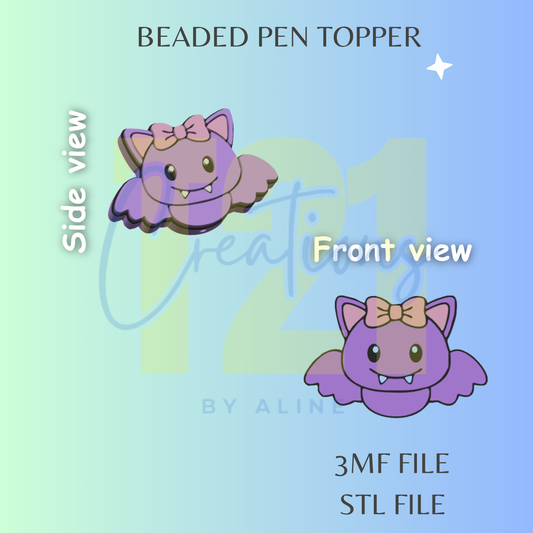 COQUETTE BAT PEN TOPPER STL FILE