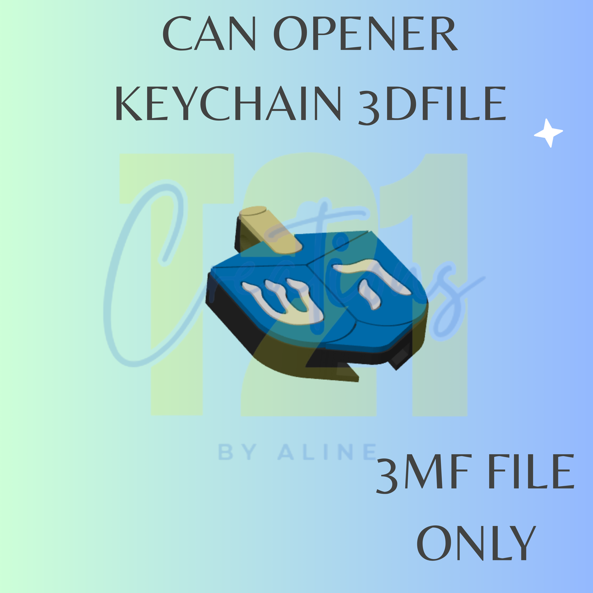 DREIDEL CAN OPENER 3MF FILE