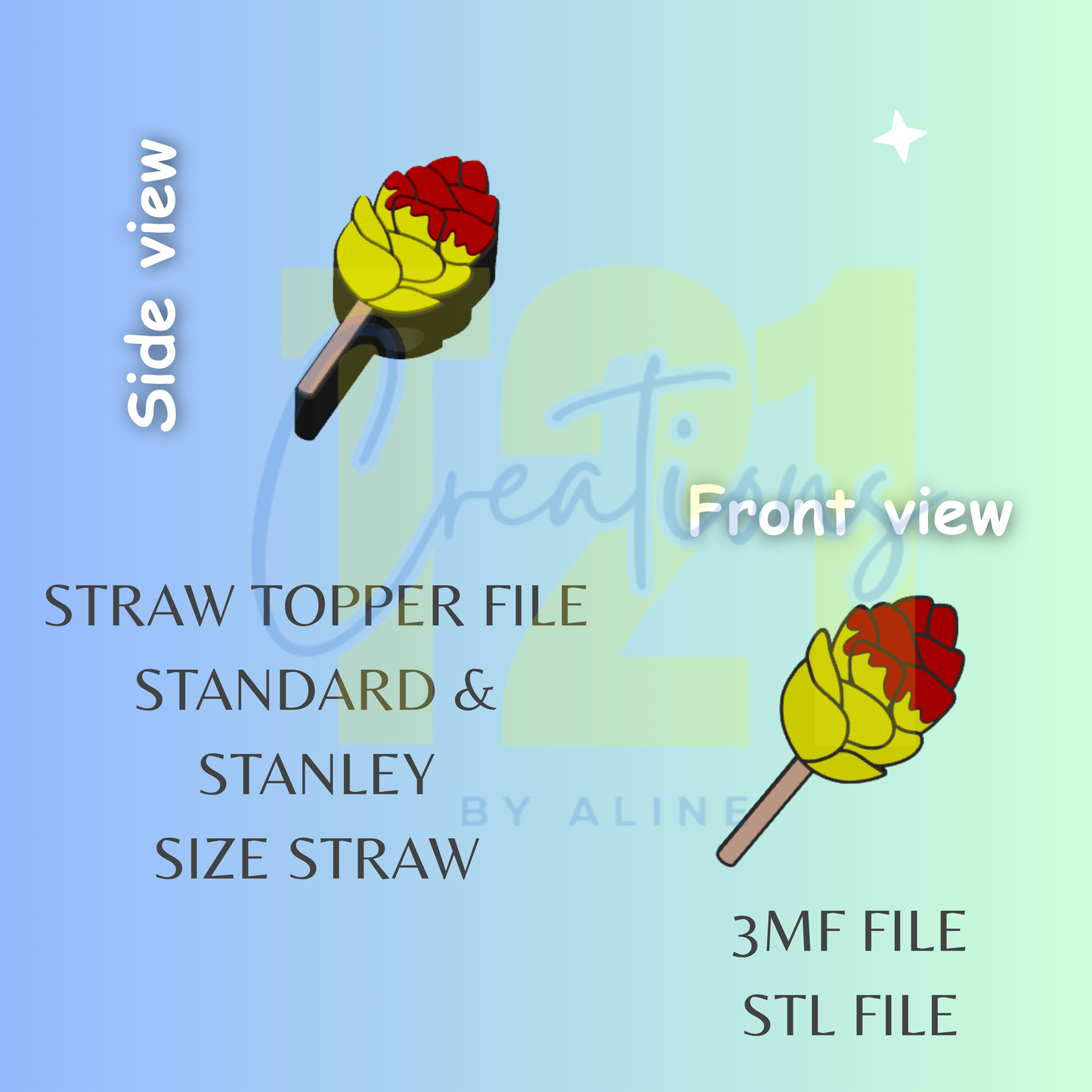 MANGO STRAW TOPPER STL FILE