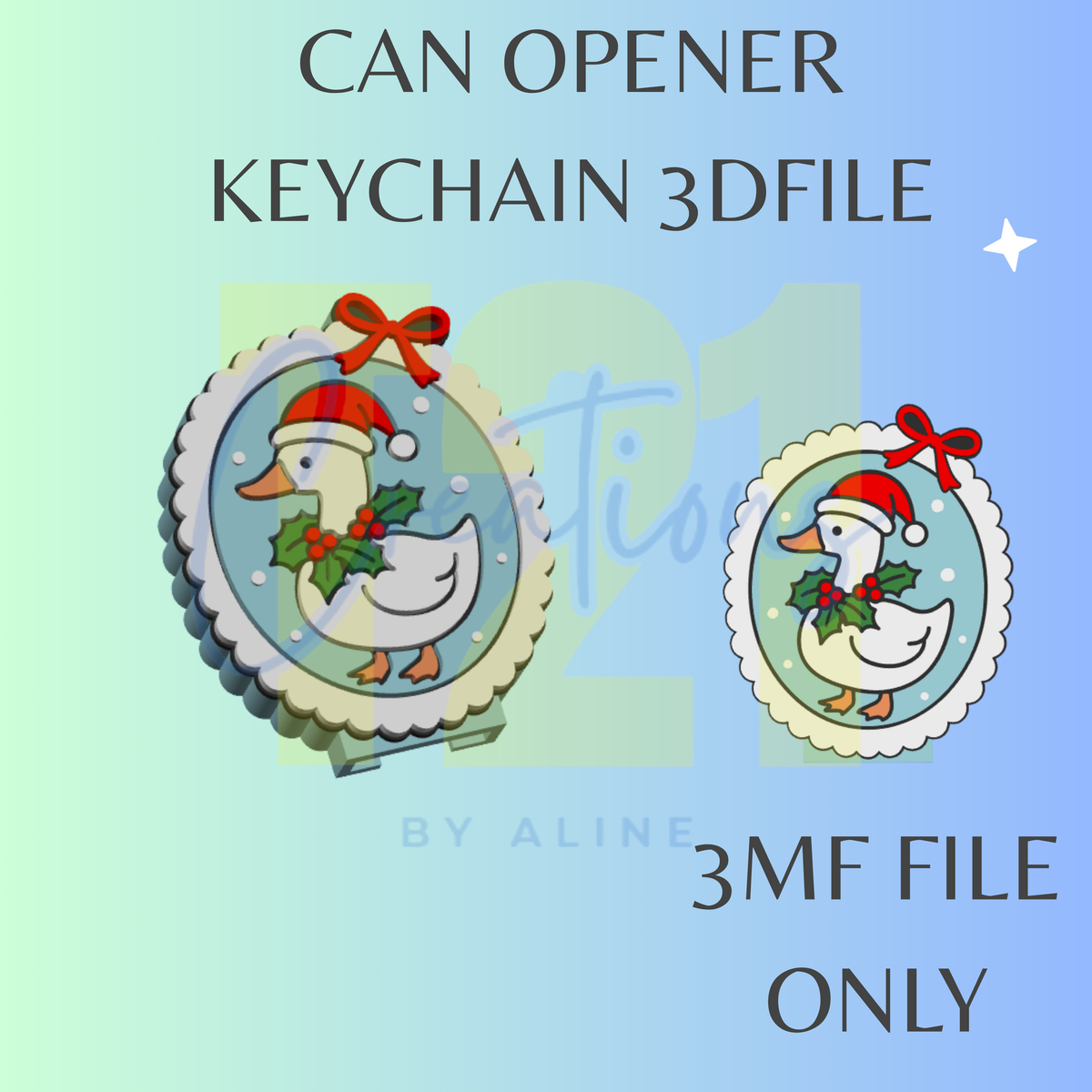 XMAS GOOSE FRAME CAN OPENER 3MF FILE