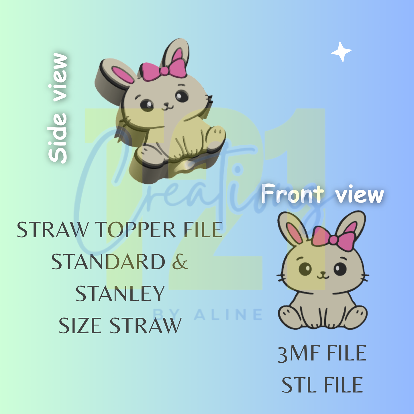 BUNNY TOPPER STL FILE