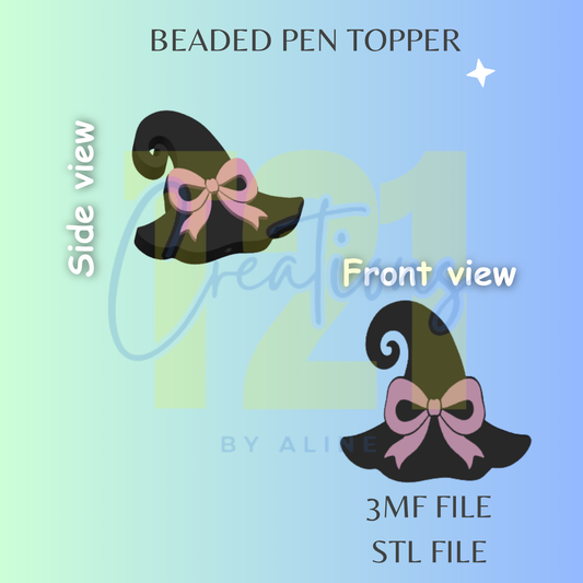 WITCH HAT PEN TOPPER STL FILE