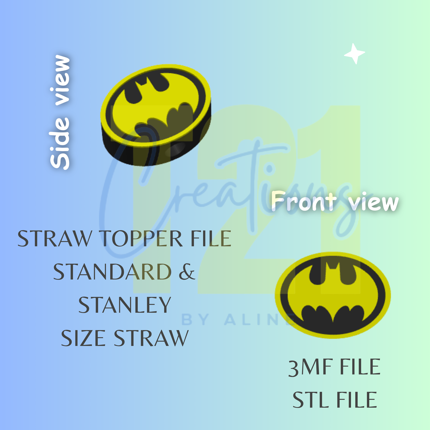 BAT GUY STRAW TOPPER STL FILE