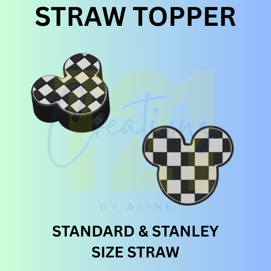 CHECKER MOUSE STRAW TOPPER