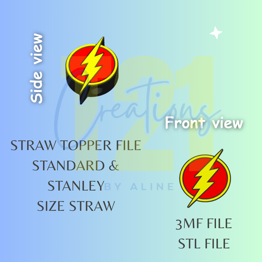FLASH GUY STRAW TOPPER STL FILE