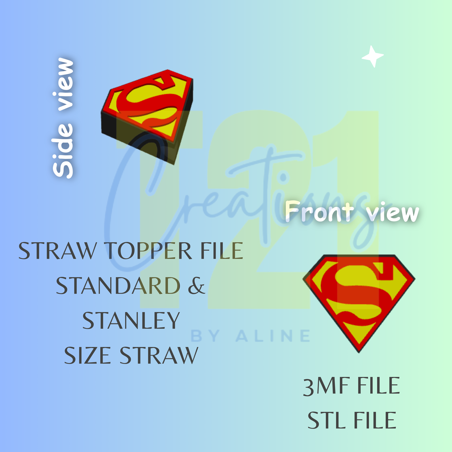 SUPER GUY STRAW TOPPER STL FILE