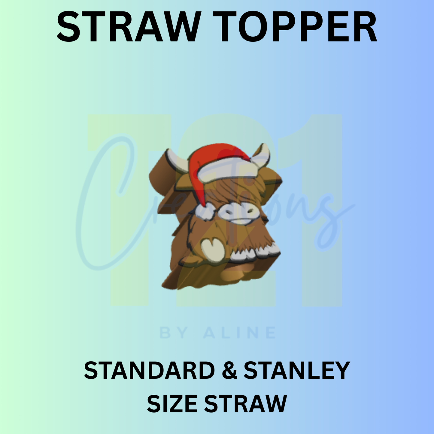 XMAS COW STRAW TOPPER