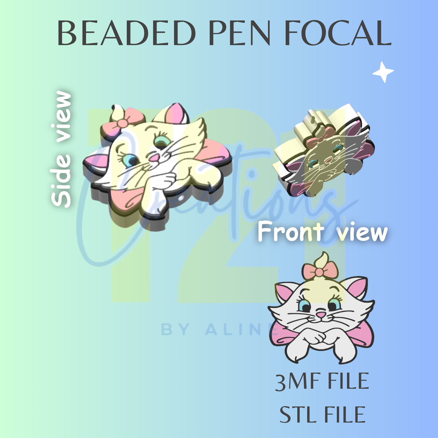SASSY CAT PEN FOCAL STL FILE