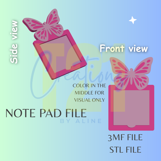 BUTTERFLY NOTE PAD STL FILE