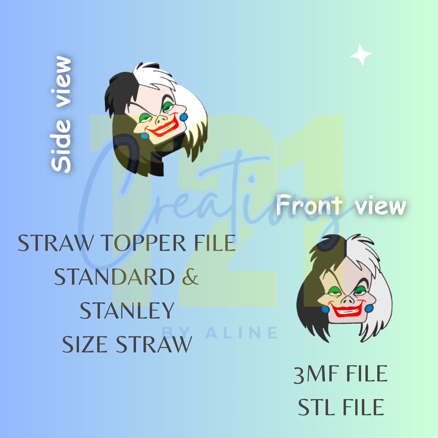 DALMATION LADY STRAW TOPPER STL FILE