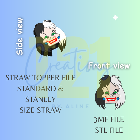 DALMATION LADY STRAW TOPPER STL FILE
