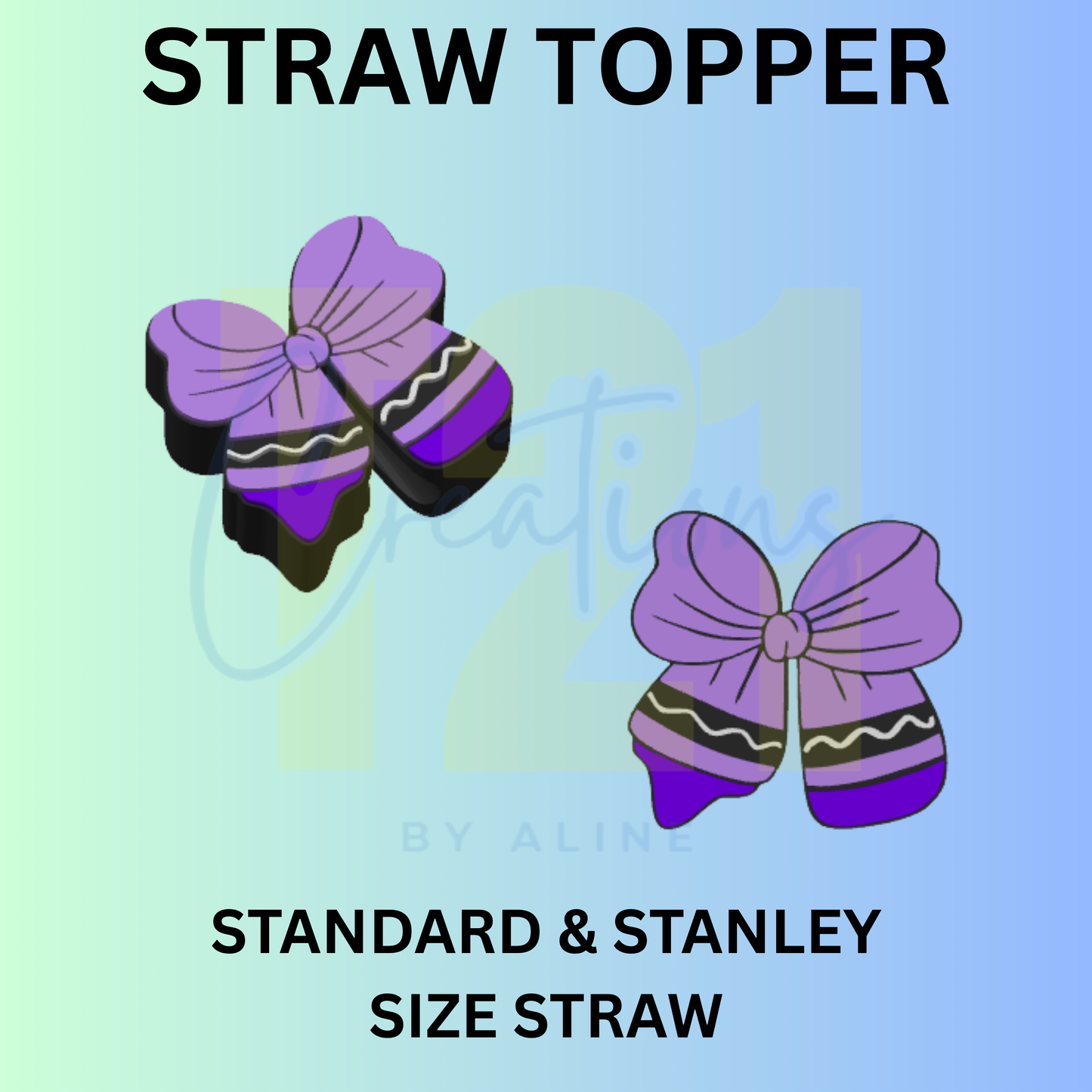 CRAYON BOW STRAW TOPPER