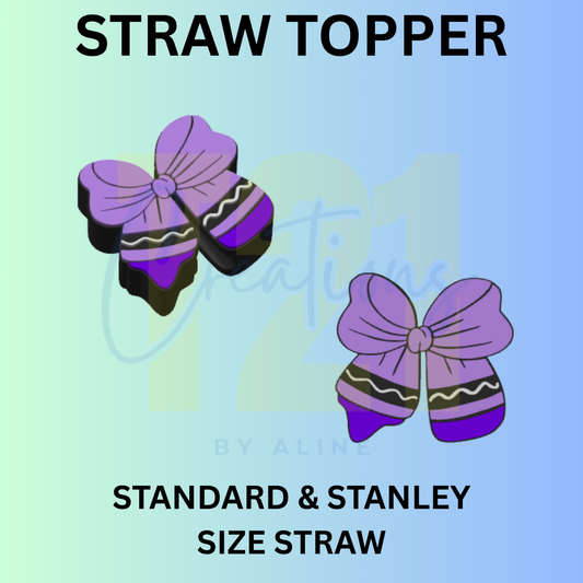 CRAYON BOW STRAW TOPPER