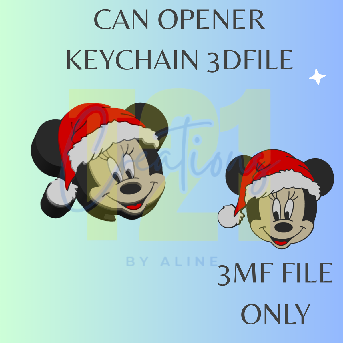 XMAS GIRL MOUSE CAN OPENER 3MF FILE