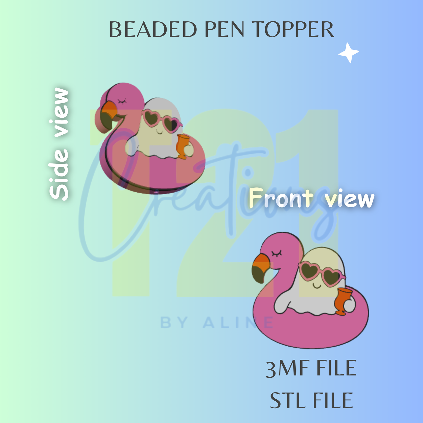 SUMMER GHOST PEN TOPPER STL FILE