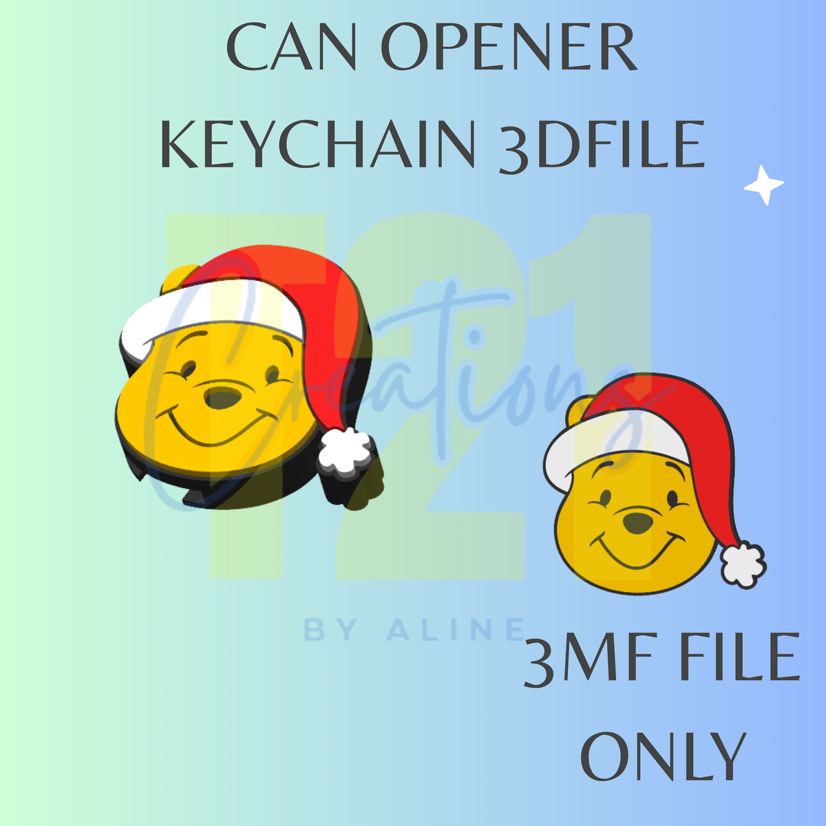 XMAS HONEY BEAR CAN OPENER 3MF FILE