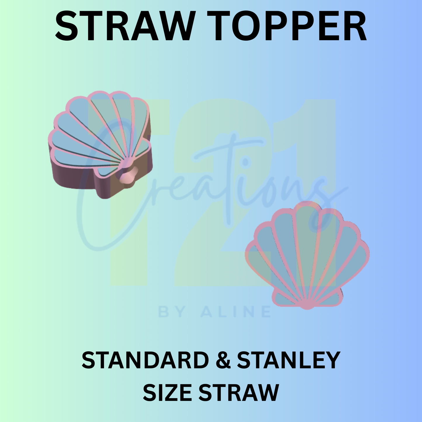 SEA SHELL 2 STRAW TOPPER