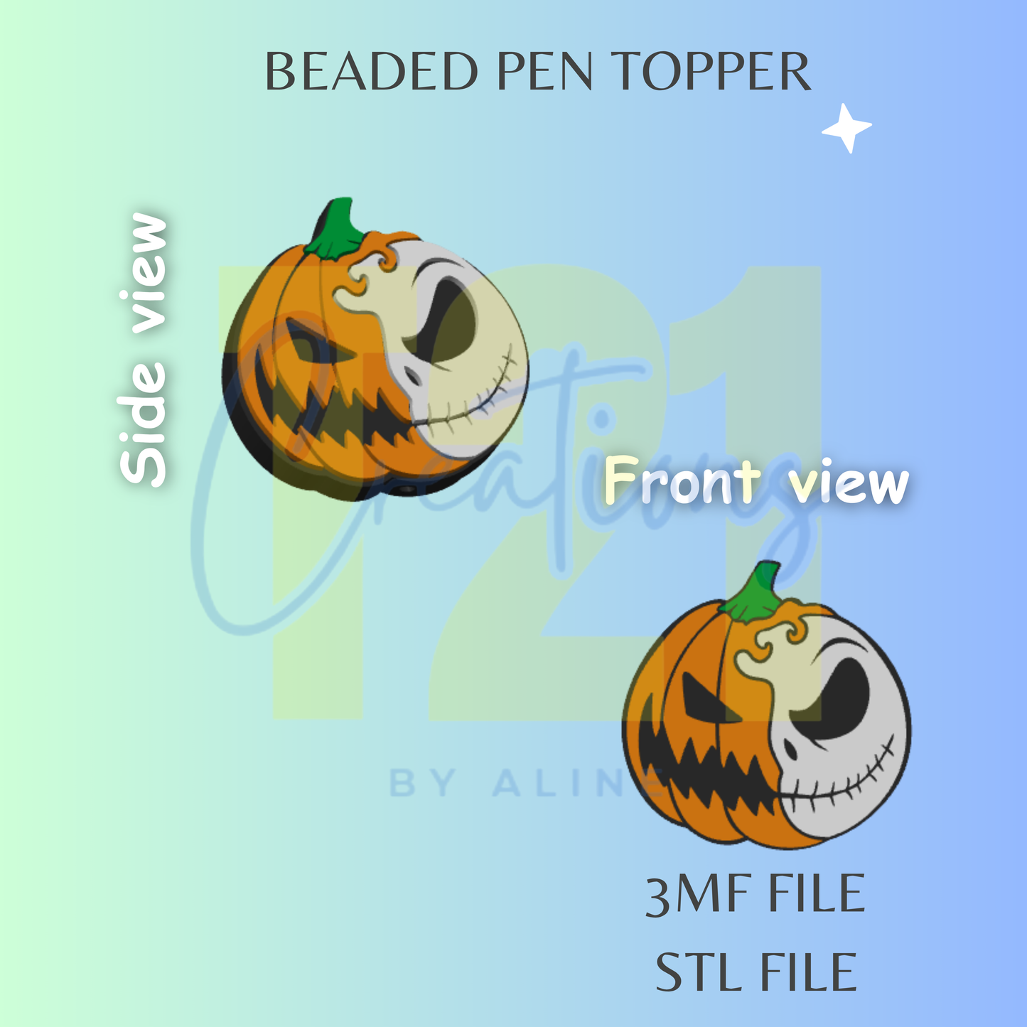 JACK PUMPKIN PEN TOPPER STL FILE