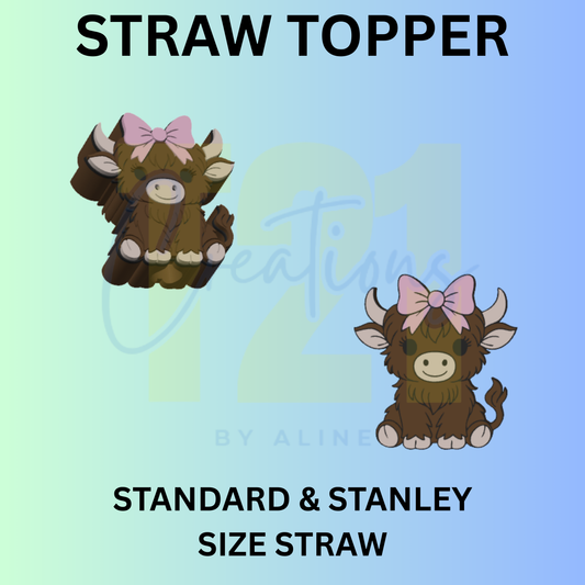 COQUETTE COW STRAW TOPPER