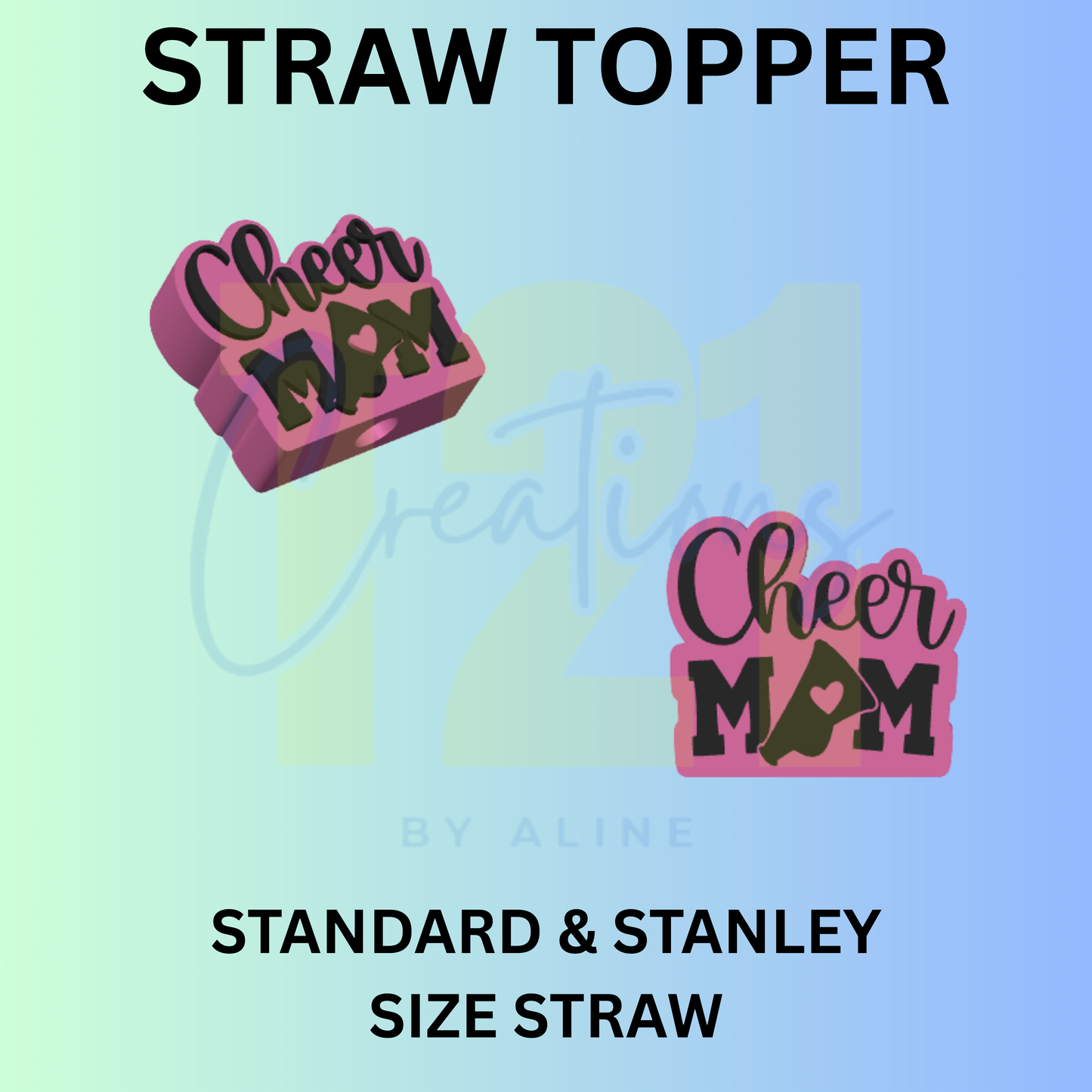 CHEER MOM STRAW TOPPER