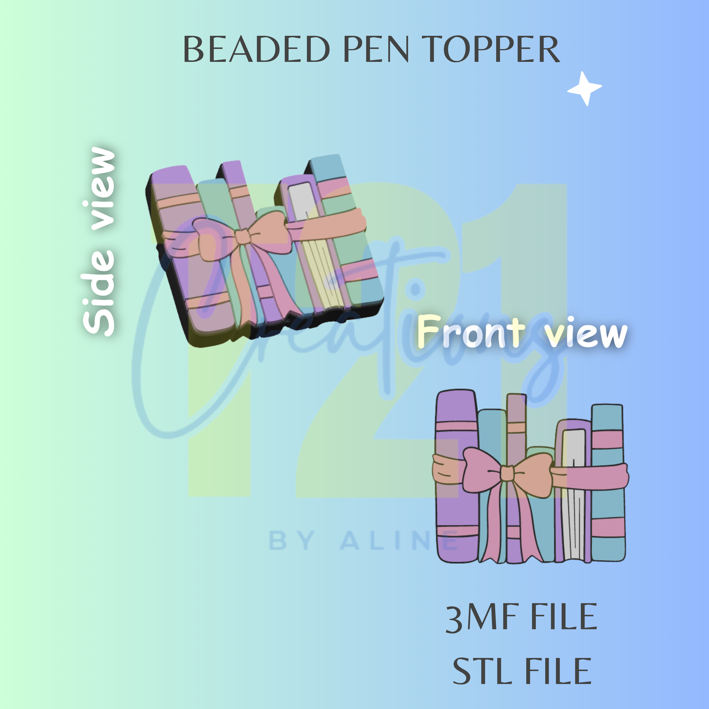 BOOKS 2 PEN TOPPER STL FILE