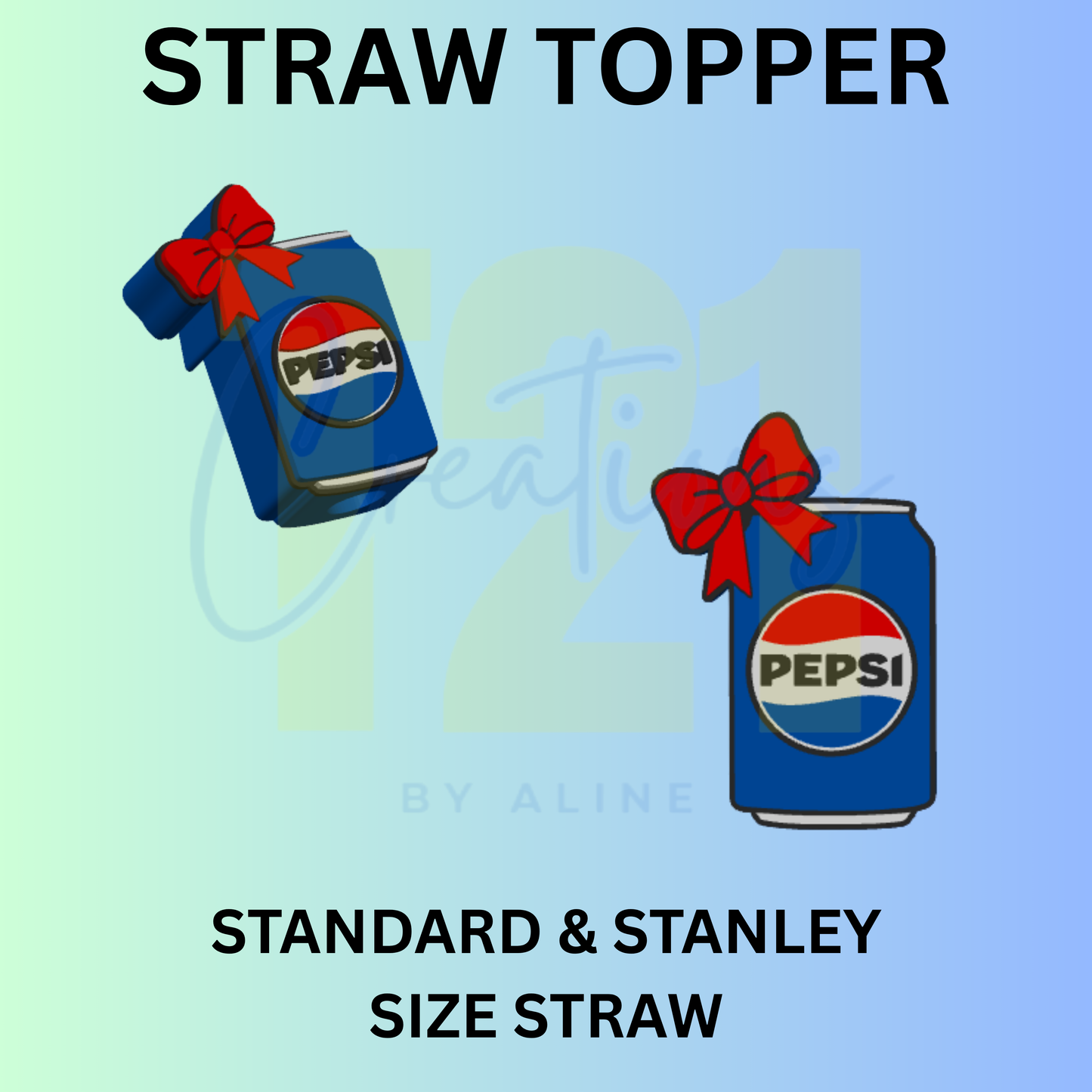 BLUE SODA STRAW TOPPER