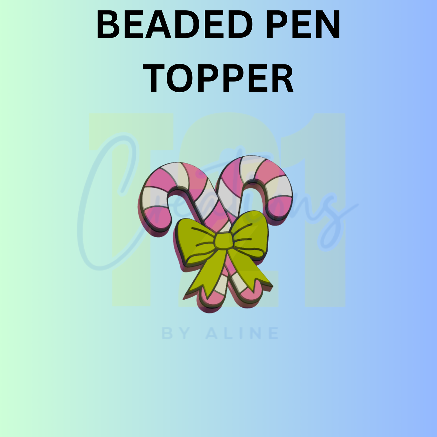 COQUETTE CANDY CANE PEN TOPPER
