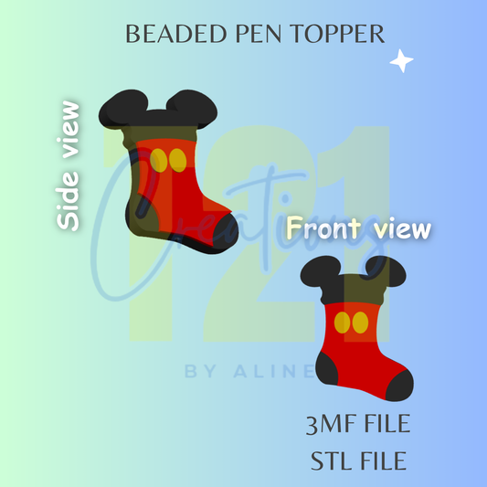 BOY MOUSE STOCKING PEN TOPPER STL FILE