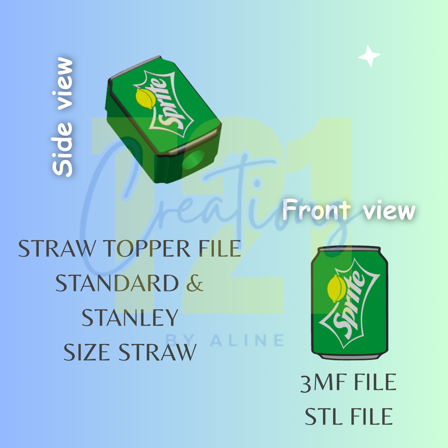 LEMON DRINK STRAW TOPPER STL FILE