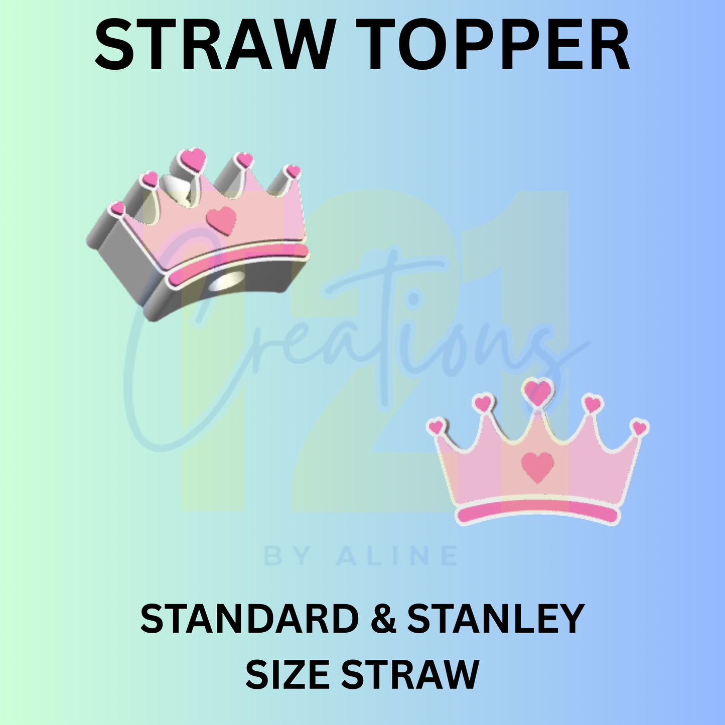 PRINCESS CROWN STRAW TOPPER