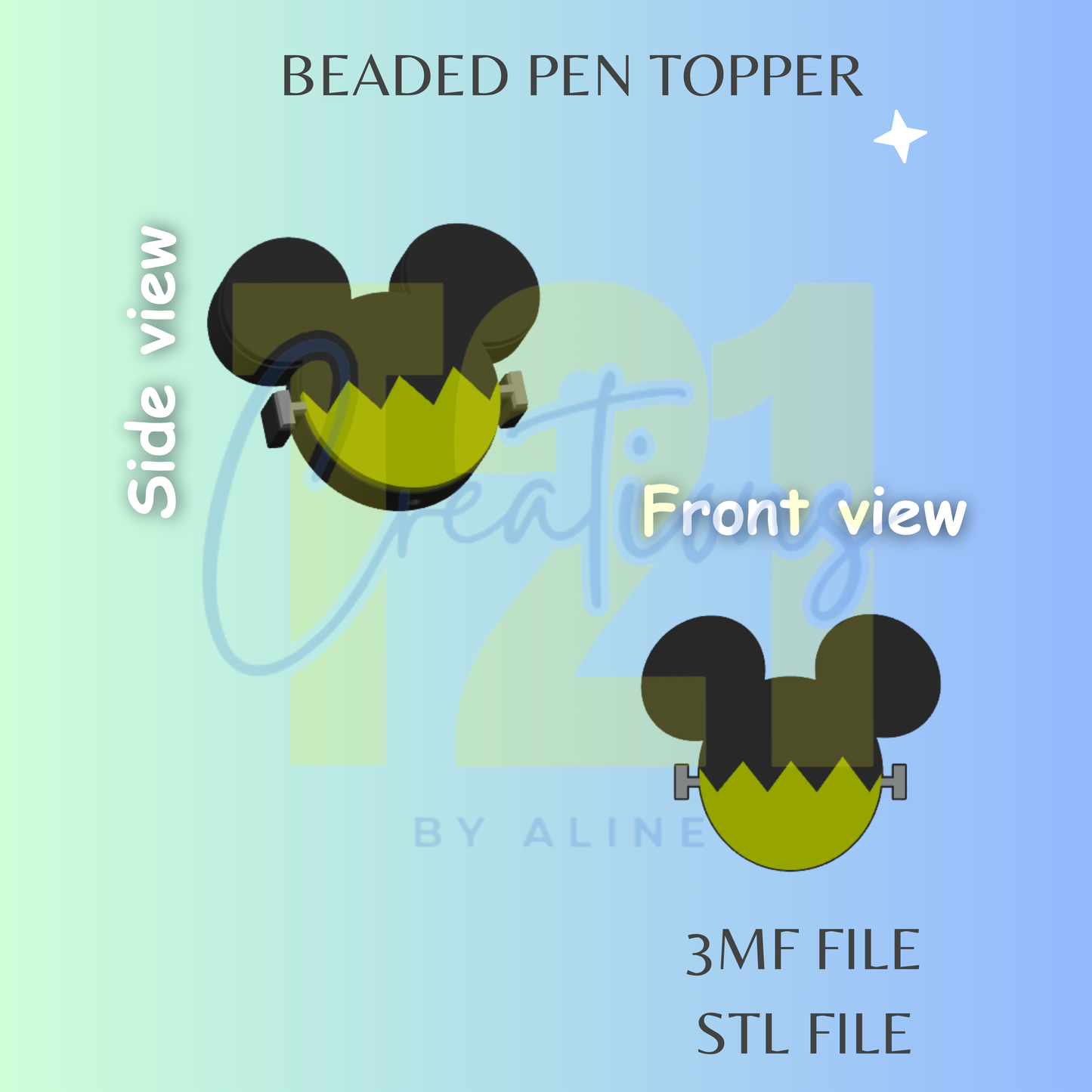 BOY MOUSE ZOMBIE PEN TOPPER STL FILE