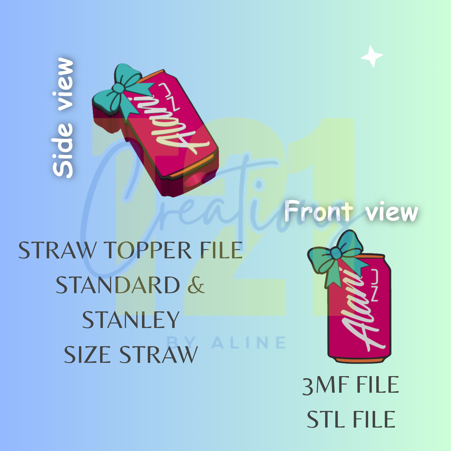 COQUETTE ALA-NI STRAW TOPPER STL FILE