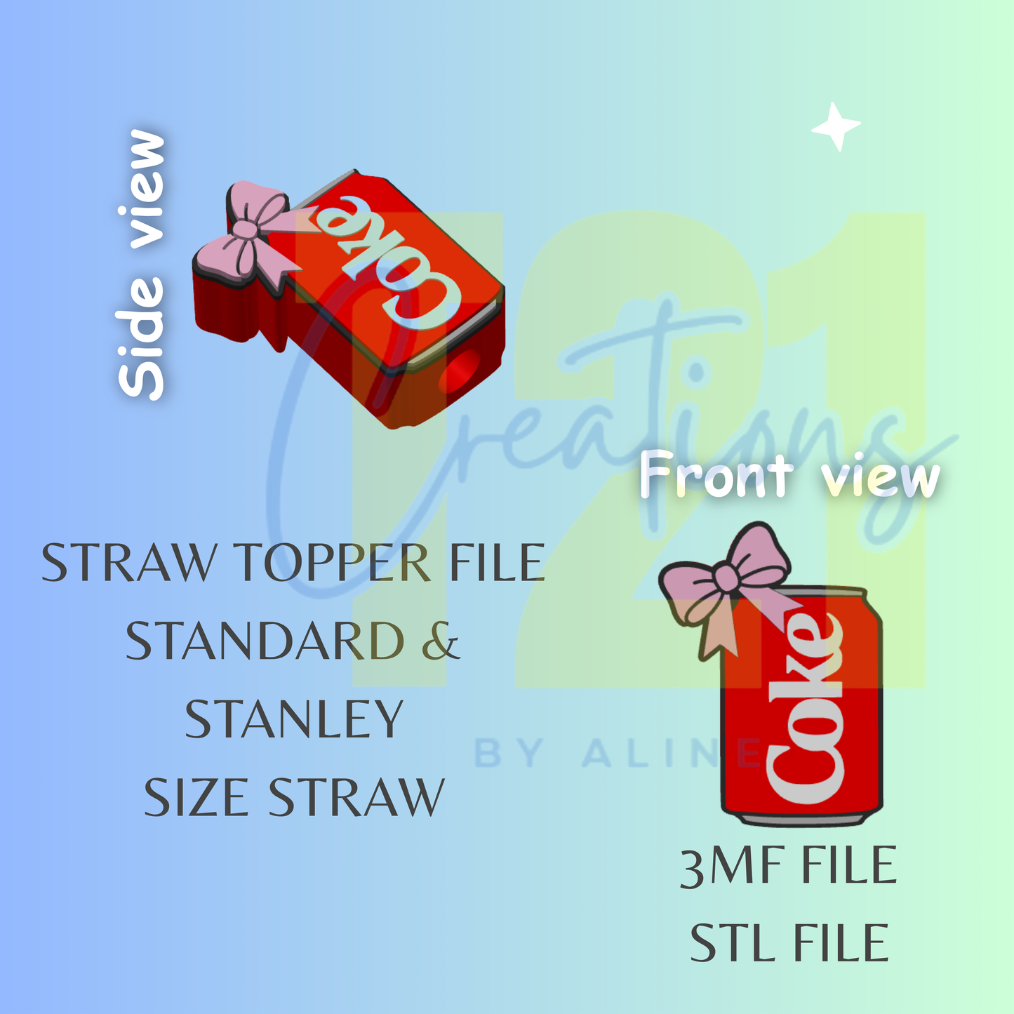 COQUETTE CO-KE STRAW TOPPER STL FILE