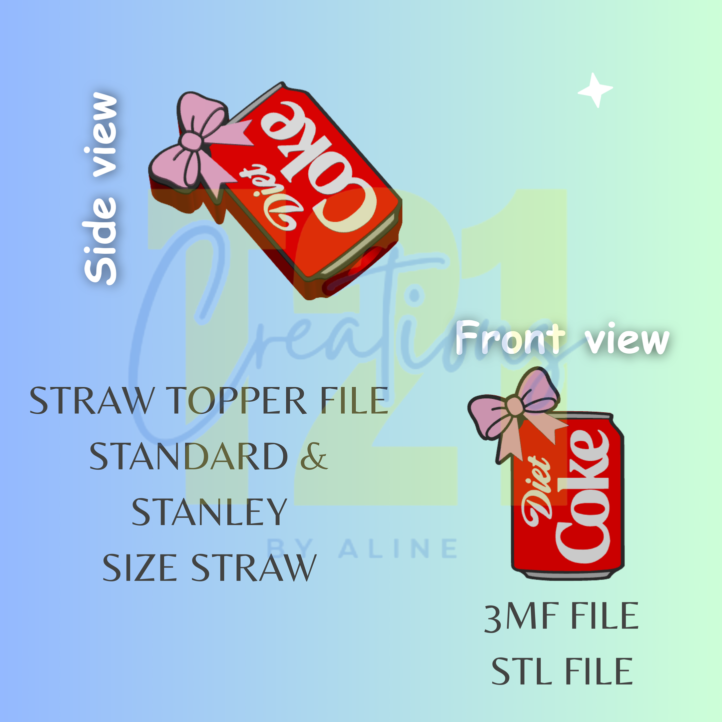 COQUETTE DIET CO-KE STRAW TOPPER STL FILE