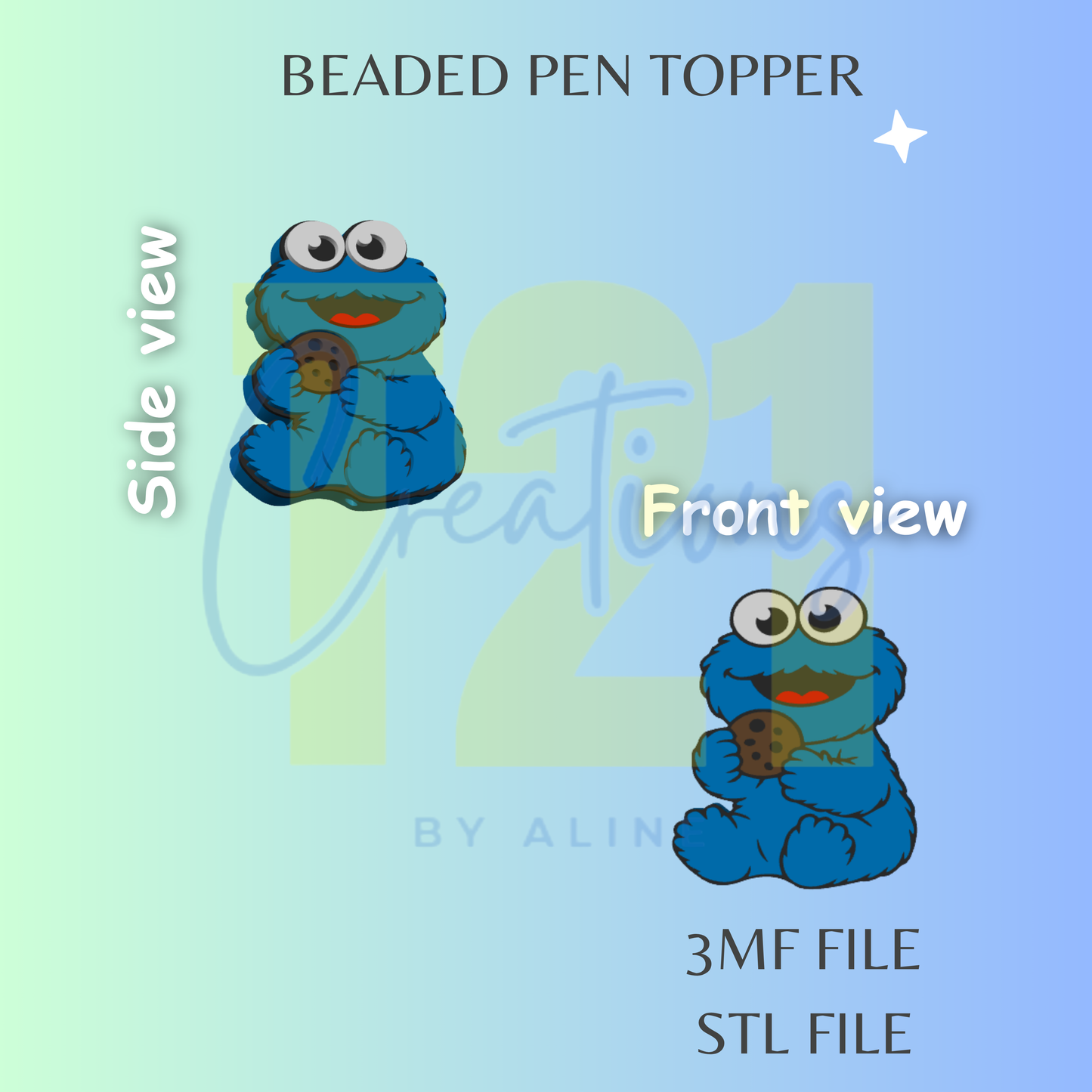 COOKIE GUY PEN TOPPER STL FILE