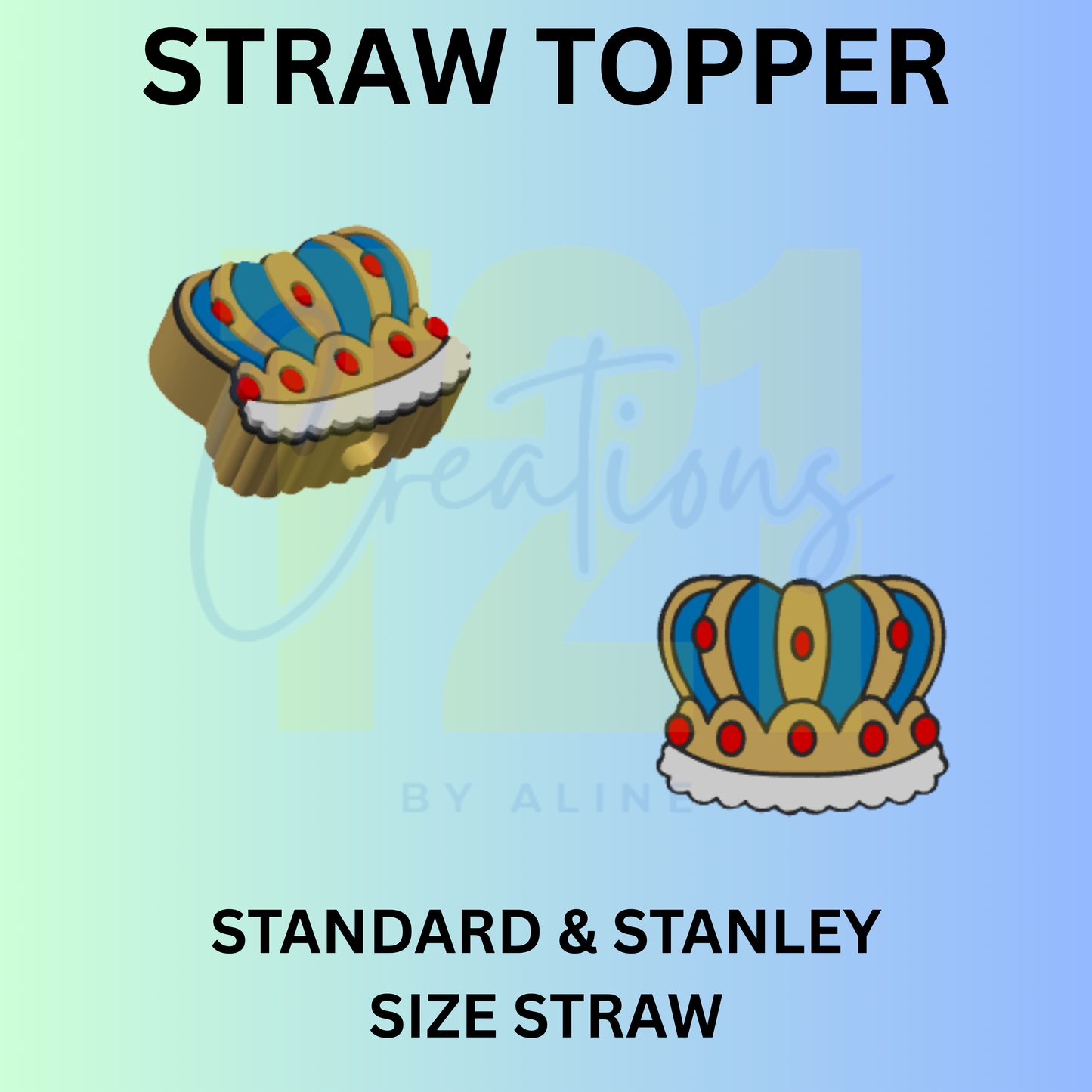 KING CROWN STRAW TOPPER