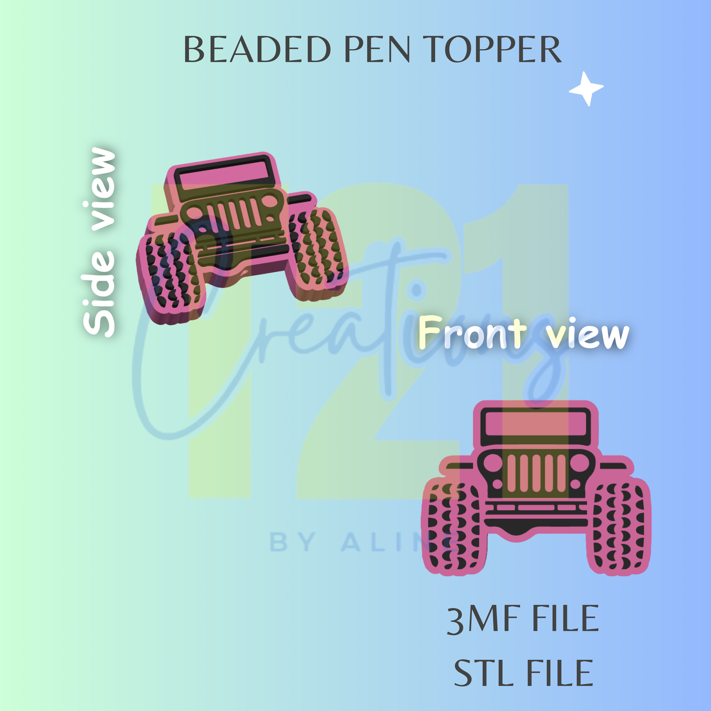 OFF ROAD PEN TOPPER STL FILE