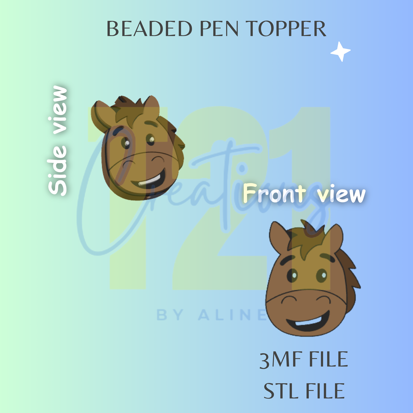 HORSE PEN TOPPER STL FILE